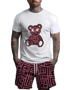 Conjunto de Shorts Casuales de Verano para Hombre 2026, Camiseta de Manga Corta Estampada con Tejido Sólido Transpirable - Product Image 4
