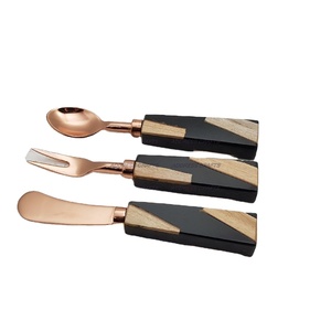 Modern Design Stainless Steel <b>Cheese</b> Knife <b>Set</b> with Resin & Wood Handle kitchenware Unique Office Party And Restaurant Used - Product Image 1