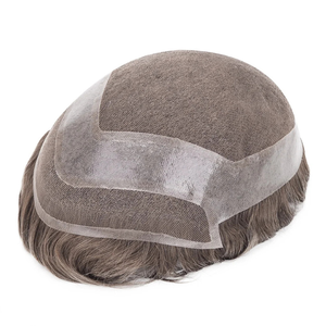 วิกผมลูกไม้เต็มศีรษะสำหรับผู้ชาย ผมแท้ 100% แบบเรมี่ อินเดีย ระบายอากาศได้ดี ลอนลึกแบบหลวม & แบบตรงหยักศก  ฐานลูกไม้และ PU  ขนาด 28 มม. - Product Image 2