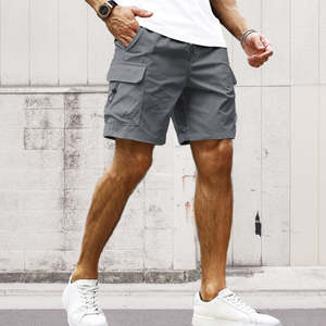 Short de jogging athlétique décontracté solide pour hommes Short d'entraînement léger respirant à séchage rapide évacuation de l'humidité taille élastique pour - Product Image 5