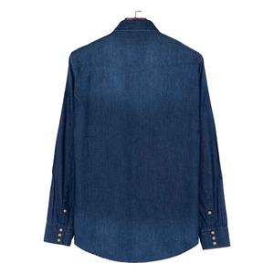 Camisa de Mezclilla para Hombre, Estilo Casual y Formal, a Cuadros Oscuros, Manga Larga, Antiarrugas, Ecológica y Transpirable, de la Marca Solid International - Product Image 3