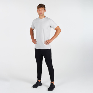 T-shirt basique pour homme de haute qualité, 100% coton, manches courtes, couleur unie, coupe ajustée, logo imprimé sur le devant, t-shirt de base pour le fitness, jersey - Product Image 6