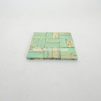 Sous-verre carré en tamarin vert, écologique, fait main, en bois, accessoires décoratifs pour thé, café, boissons, tapis et dessous de verre