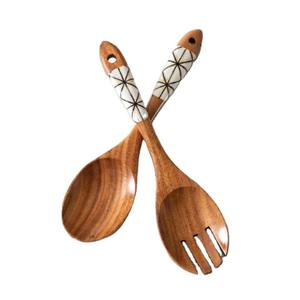 Cuillère en bois et résine de qualité supérieure, ustensile de service écologique - Product Image 2