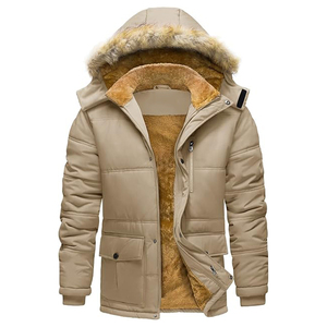 Heavyweight Water-Resistant Winter Coat Hooded Puffer Jacket Wind Resistance Zipper Closure High Street Front Logo - Product Image 1