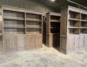 Style français Antique grande échelle blanche bibliothèque livre étagère en bois DP3028 vietnamien. - Product Image 1