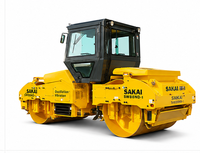 Compacteur routier vibrant à double tambour SAKAI SW880 d'occasion, compacteur d'asphalte tandem, matériel de construction à vendre