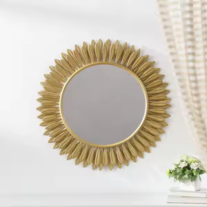Round Shaped Shaped with Metal Framed <b>Wall</b> <b>Mirror</b> Metal Frame Design <b>Art</b> Home Decor Carefully Packed - Product Image 1