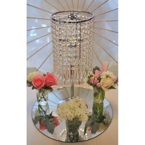 Elegancia cristal colgante plata candelabro Mesa bodas fiestas decorativo centro de mesa candelabro hecho a mano - Product Image 1