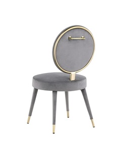 Silla de Metal de Diseño Único y Moderno, Asiento de Cuero, Patas de Madera, para Sala de Estar, Hotel, Restaurante, Cafetería, Muebles Decorativos - Product Image 4