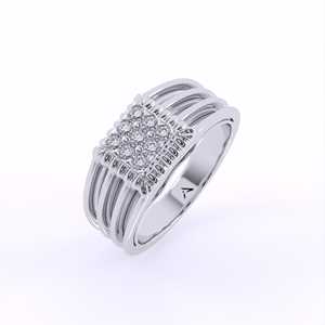 Impresionante anillo de diamantes de majestad cuadrado para él con ajuste pavimentado Anillo de diamante cultivado en laboratorio de corte redondo brillante para hombres al por mayor - Product Image 5