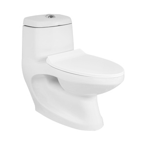 Ensemble de toilettes monobloc KING Brand, design moderne, sanitaire, à poser au sol, avec siphon en S, siège à fermeture lente, céramique blanche, pour la maison et l'hôtel - Product Image 1