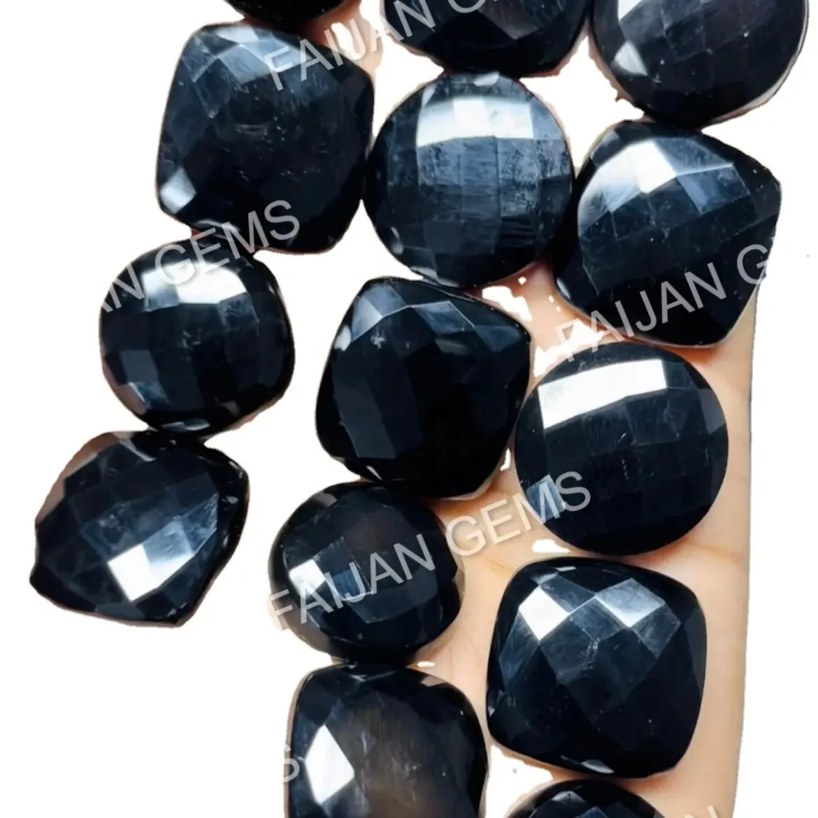 천연 블랙 스피넬 패싯 카보 숑 보석 천연 블랙 보석 만들기 돌 100% 자연 색상 혼합 크기 및 모양