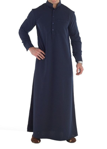 Vente chaude thobes Dernières Conceptions thobes jubbah Mode Vêtements Islamiques Noir Musulman Daffah Longue longueur Élégant Thobe Hommes - Product Image 6