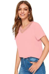 Tops de punto de moda de Color melocotón exclusivos de Boutique india para mujer, ropa regular cómoda, estilo Formal corto - Product Image 6