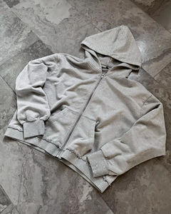 100% algodón personalizado de gran tamaño Rhinestone Hoodie Heavyweight Streetwear ZipUp para hombres OEM/ODM fabricante Full Rhinestone Hoodie - Product Image 2