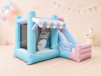 Hot Sale Taman Bermain Komersial Tema Rintangan Kastil Lompat Inflatable Tema Unicorn