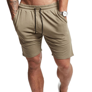 Pantalones Cortos Bermuda de Algodón Tejido de Color Sólido para Hombre, Cintura Media, con Cordón, Casuales, con Bolsillos, Transpirables - Product Image 1