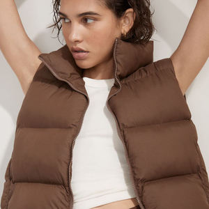 OEM logotipo personalizado ropa de moda de invierno de algodón gran oferta ropa exterior cremallera transpirable sin mangas mujeres Chaleco de burbujas - Product Image 6