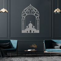 Grande décoration murale en forme d'arche de mosquée islamique pour le Ramadan, l'Aïd et la décoration de la maison avec un design architectural élégant du Moyen-Orient