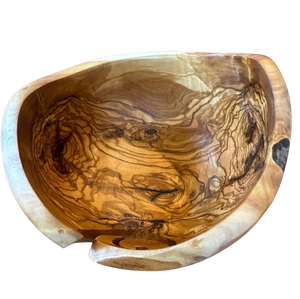 Bol à laine en bois d'olivier magnifique, sculpté à la main au Colorado, 3 pouces, 4,25 pouces x 6,75 pouces, antique, fait à la main, en bois de hêtre de qualité supérieure, pour le rangement du fil - Product Image 3