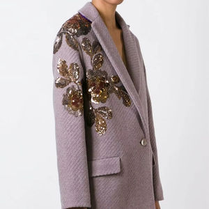 Veste Courte de Mariage pour Femme Broderie Artisanale Luxe Perles Couleur Unie Écologique Personnalisable Chaude Décontractée - Product Image 1