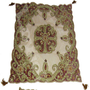 Gran oferta, cubierta de mesa cuadrada de Cachemira bordada a mano con cuentas, diseño Floral de Paisley para fiestas de boda y regalos - Product Image 1