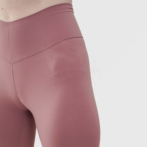 Mallas deportivas para gimnasio para mujer, pantalones de Yoga transpirables de compresión por sublimación, cintura elástica, cintura media, diseño de pierna sin costuras sólido - Product Image 6