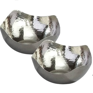 Bol en métal design de luxe nouveauté grand bol de service de restauration rapide pour salade ou fruits technique personnalisée pour les mariages - Product Image 3