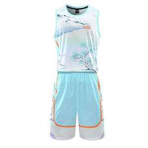 เสื้อบาสเก็ตบอลแขนกุดของผู้ชายชุดบาสเก็ตบอลชุดกีฬาแบบสั่งทำเทคนิคการพิมพ์แบบใหม่ล่าสุด - Product Image 1