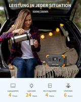 Générateur solaire LiFePO4 600W 288Wh PECRON E300LFP en stock UE/USA, station d'alimentation pour camping en plein air, camping-car, van life, pêche, CPAP