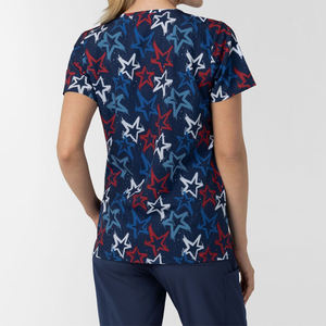 Top exfoliante cuadrado con hombros caídos para mujer, uniformes exfoliantes de Enfermería de tela suave de primera calidad para mujer, trajes exfoliantes lavables para Hospital y Doctor - Product Image 2