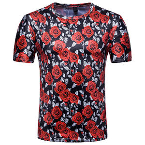 Camiseta de Hombre con Diseño de Flores Tejidas, Nueva, Ajustada, Sublimada, Multicolor, Diseño Moderno y Único, Ropa Personalizada OEM, Superventas - Product Image 1