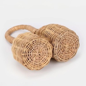 Iveaways-sonajeros de mimbre para recién nacido, sonajero de madera doble, mordedor personalizado - Product Image 2