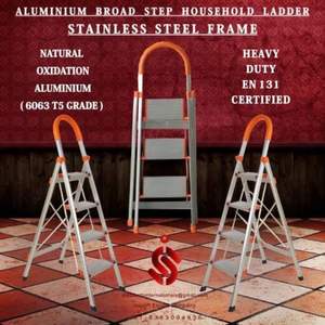 Echelle en aluminium robuste à 6 marches larges légères et pliables pour la maison et le bureau au meilleur prix de gros - Product Image 4