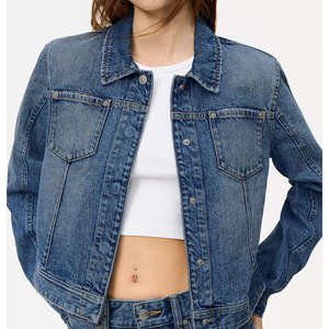 ชุดลำลองยีนส์สุดฮิต สไตล์สตรีทแวร์ ชุดแทรคสูท ขายส่งราคาถูก คุณภาพสูง เสื้อแจ็คเก็ตยีนส์และกางเกงยีนส์สำหรับผู้หญิง - Product Image 3