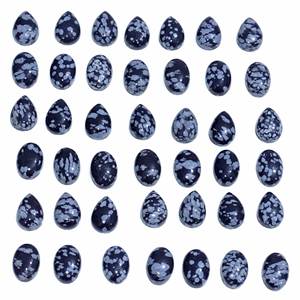 Cabochon de pierres précieuses en vrac d'obsidienne de flocon de neige naturel de haute qualité pierre précieuse en vrac taille libre disponible pour la fabrication de bijoux - Product Image 3