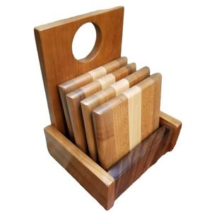 Sous-verres en bois Sous-verres en bois vierges avec support Logo personnalisé Usine Carré Acacia Hêtre Bière Tasse Sous-verre en bois - Product Image 5