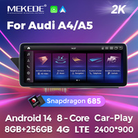 MEKEDE Qualcomm 668 680 685 Résolution 2400*900 Écran tactile Android Lecteur vidéo Stéréo Autoradio pour Audi A4 A5 RHD LHD