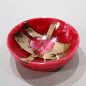 Pink <b>Chinese</b> Style Resin & Wood Joint <b>Bowl</b> New Dough Or Mixing <b>Bowl</b> Luxury Kitchen Hotel Restaurant Supplies Wooden <b>Bowl</b> - Product Image 1