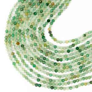 Cuentas redondas microfacetadas de cuarzo de fresa verde de 2mm, cuentas sueltas de cuarzo, precio al por mayor, cuentas de piedras preciosas para fabricación de joyas a granel de 13" - Product Image 4