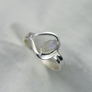 Bague en argent de style Boho pour femme 925 Sterling pierre de lune pierre précieuse cadeau de mariage fait à la main bijoux classiques avec thème d'amour - Product Image 3