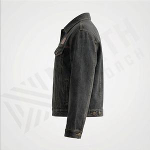 Veste en jean décontractée personnalisée pour hommes, grandes tailles, 100% coton, option logo sur le devant, respirante, veste d'hiver - Product Image 3