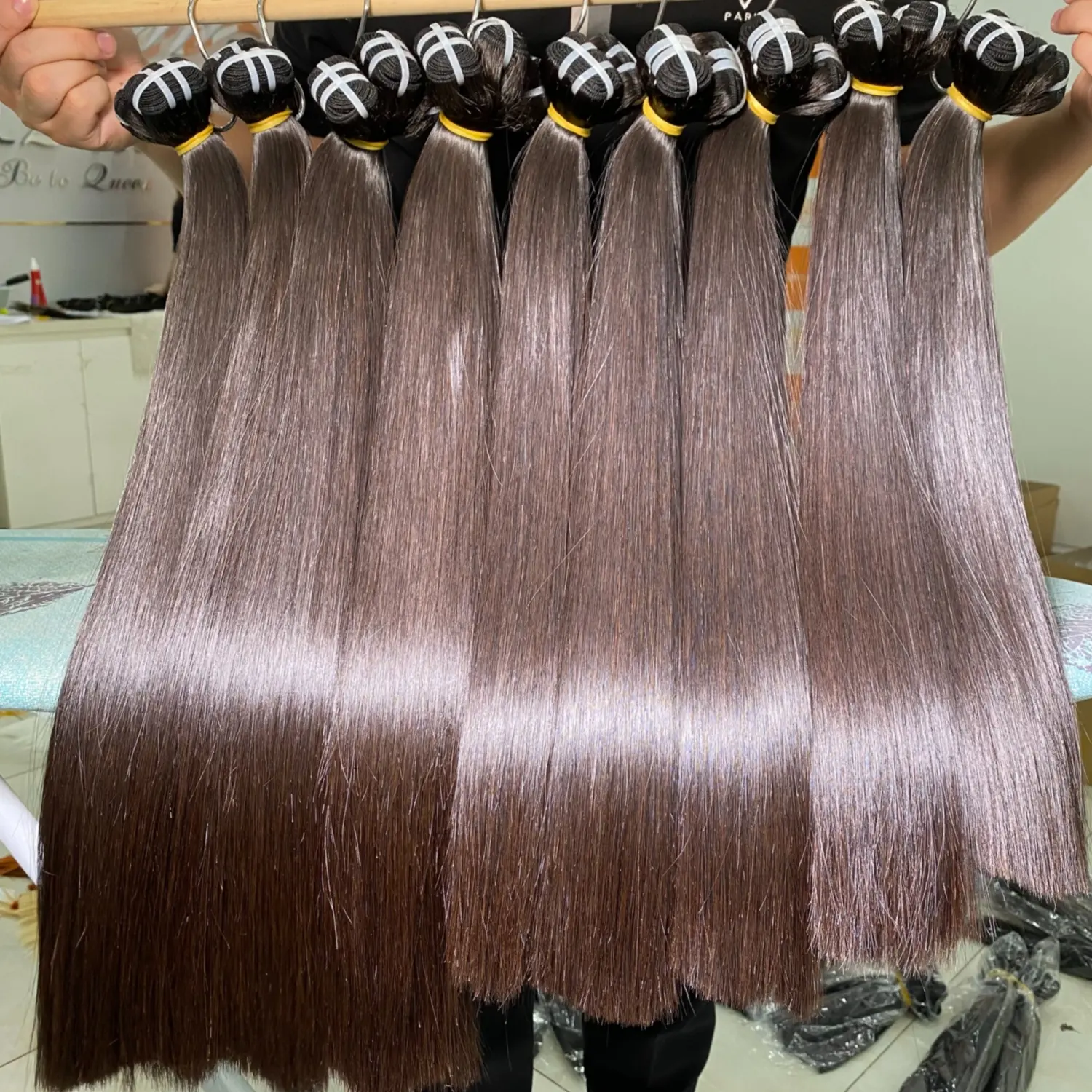 Hot Deal capelli di alta qualità 100% fasci di capelli grezzi vietnamiti SDD Bone Straight Machine Double Human Hair