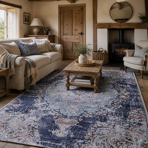 Alfombra Lavable Netline Home, Diseño Abstracto en Acuarela, Color Gris Pizarra - Product Image 1