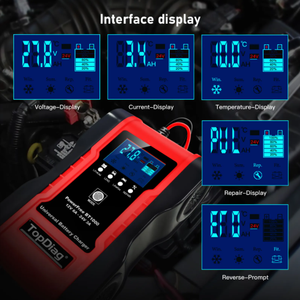 Topdiag เครื่องชาร์จแบตเตอรี่ BT1000, เครื่องชาร์จแบตเตอรี่รถยนต์แบบกรดตะกั่วแบบพกพาชาร์จแบตเตอรี่อเนกประสงค์เครื่องชาร์จแบตเตอรี่อัตโนมัติ - Product Image 4