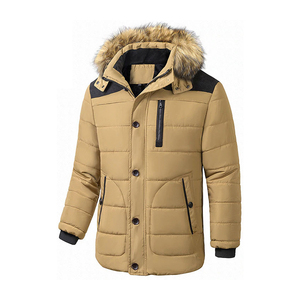 Oversized Plus Size Winter Puff Thick Warm Men's Custom Logo Bubble Puffer <b>Jacket</b> Canvas <b>Waterproof</b> Hooded Breathable Zipper - Product Image 3