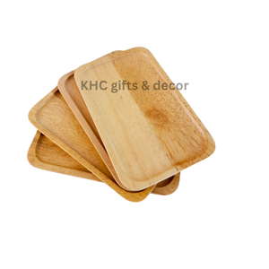 Fourniture directe d'usine Assiettes de service ovales rectangulaires en bois d'acacia écologiques Petit présentoir de nourriture classique pour les fêtes - Product Image 2