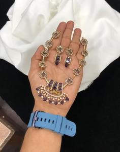 ชุดสร้อยคอและต่างหูเซอร์โคเนียทรงลูกบาศก์เคลือบแบบพรีเมี่ยมสำหรับผู้หญิงเครื่องประดับเจ้าสาวต่างหูแบบไม่ก่อให้เกิดอาการแพ้ - Product Image 5