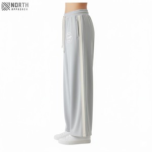 Fabricación al por mayor Ropa de calle Pantalones de Jogger rectos Popular Bloque de color marrón Mujeres Tallas grandes Pantalones de chándal de pierna ancha Invierno - Product Image 3